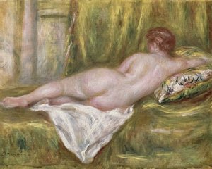 Nudo reclinato di schiena, riposo dopo il bagno